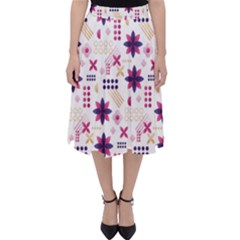 Minimal Floral Pattern Classic Midi Skirt by designsbymallika