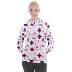 Minimal Floral Pattern Women s Hooded Pullover by designsbymallika