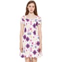 Minimal Floral Pattern Inside Out Cap Sleeve Dress View3