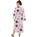 Minimal Floral Pattern Maxi Kimono View2