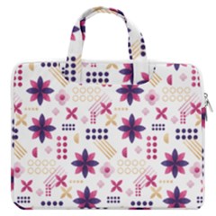 Minimal Floral Pattern Macbook Pro Double Pocket Laptop Bag