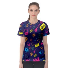 Seamless Musical Pattern Women s Sport Mesh Tee