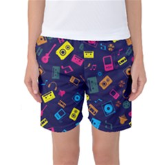 Seamless Musical Pattern Women s Basketball Shorts by designsbymallika