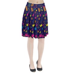 Seamless Musical Pattern Pleated Skirt by designsbymallika