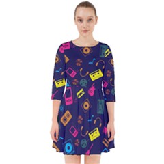 Seamless Musical Pattern Smock Dress by designsbymallika