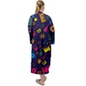 Seamless Musical Pattern Maxi Velour Kimono View2