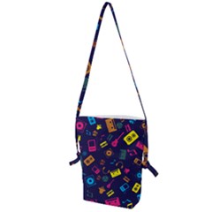 Seamless Musical Pattern Folding Shoulder Bag by designsbymallika