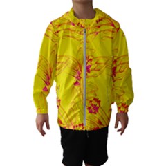 Floral Abstract Pattern Kids  Hooded Windbreaker by designsbymallika