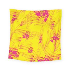 Floral Abstract Pattern Square Tapestry (small) by designsbymallika