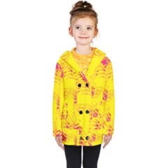 Floral Abstract Pattern Kids  Double Breasted Button Coat by designsbymallika