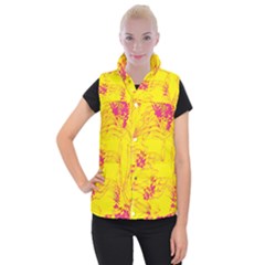 Floral Abstract Pattern Women s Button Up Vest