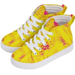 Floral Abstract Pattern Kids  Hi-top Skate Sneakers by designsbymallika