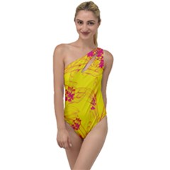 Floral Abstract Pattern To One Side Swimsuit by designsbymallika