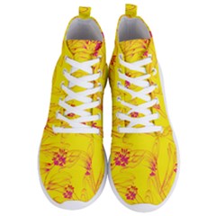 Floral Abstract Pattern Men s Lightweight High Top Sneakers by designsbymallika