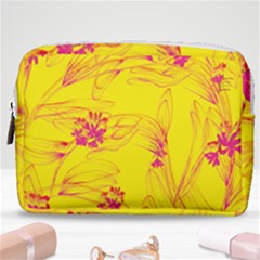 Floral Abstract Pattern Make Up Pouch (medium) by designsbymallika