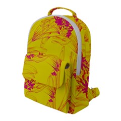 Floral Abstract Pattern Flap Pocket Backpack (large) by designsbymallika