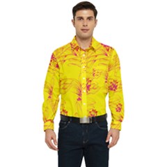 Floral Abstract Pattern Men s Long Sleeve Pocket Shirt  by designsbymallika