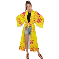 Floral Abstract Pattern Maxi Kimono by designsbymallika