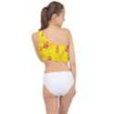 Floral Abstract Pattern Spliced Up Bikini Top  View2