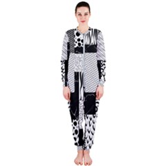 Black And White Pattern Onepiece Jumpsuit (ladies)  by designsbymallika