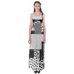 Black And White Pattern Empire Waist Maxi Dress by designsbymallika