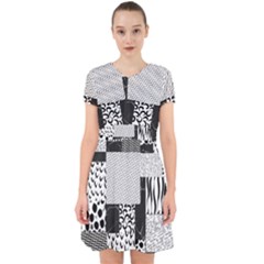 Black And White Pattern Adorable In Chiffon Dress by designsbymallika