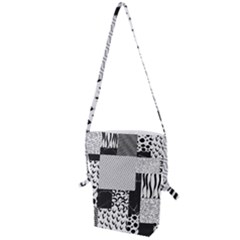 Black And White Pattern Folding Shoulder Bag by designsbymallika