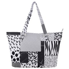 Black And White Pattern Full Print Shoulder Bag by designsbymallika