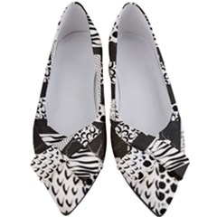 Black And White Pattern Women s Bow Heels by designsbymallika