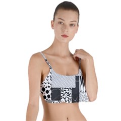 Black And White Pattern Layered Top Bikini Top  by designsbymallika