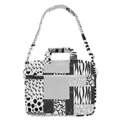 Black And White Pattern Macbook Pro Shoulder Laptop Bag (large) by designsbymallika