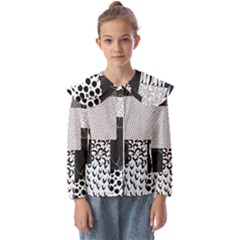 Black And White Pattern Kids  Peter Pan Collar Blouse by designsbymallika