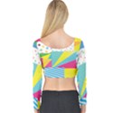 Geometric Pattern Long Sleeve Crop Top View2