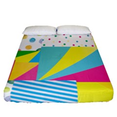 Geometric Pattern Fitted Sheet (queen Size) by designsbymallika