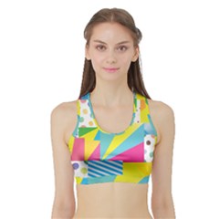 Geometric Pattern Sports Bra With Border by designsbymallika