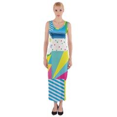 Geometric Pattern Fitted Maxi Dress by designsbymallika