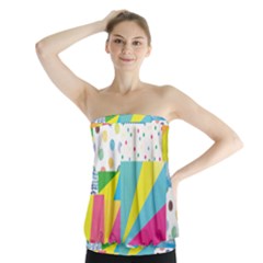 Geometric Pattern Strapless Top