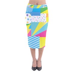 Geometric Pattern Velvet Midi Pencil Skirt by designsbymallika