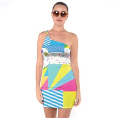 Geometric Pattern One Soulder Bodycon Dress by designsbymallika