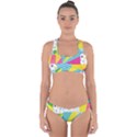 Geometric Pattern Cross Back Hipster Bikini Set View1