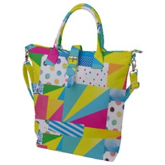 Geometric Pattern Buckle Top Tote Bag by designsbymallika