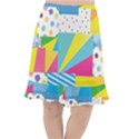 Geometric Pattern Fishtail Chiffon Skirt View1