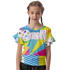 Geometric Pattern Kids  Cut Out Flutter Sleeves by designsbymallika