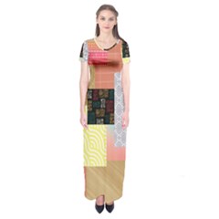 Tribal Mosaic Print Short Sleeve Maxi Dress by designsbymallika