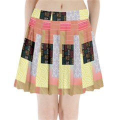 Tribal Mosaic Print Pleated Mini Skirt by designsbymallika