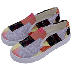 Tribal Mosaic Print Kids  Canvas Slip Ons by designsbymallika