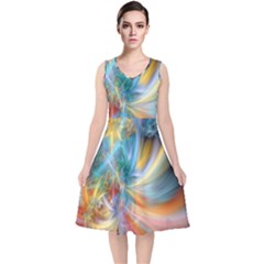 Colorful Thoughts V-neck Midi Sleeveless Dress 