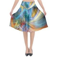 Colorful Thoughts Flared Midi Skirt by WolfepawFractals