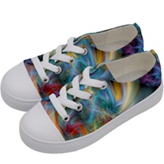 Colorful Thoughts Kids  Low Top Canvas Sneakers by WolfepawFractals