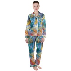 Colorful Thoughts Satin Long Sleeve Pajamas Set by WolfepawFractals